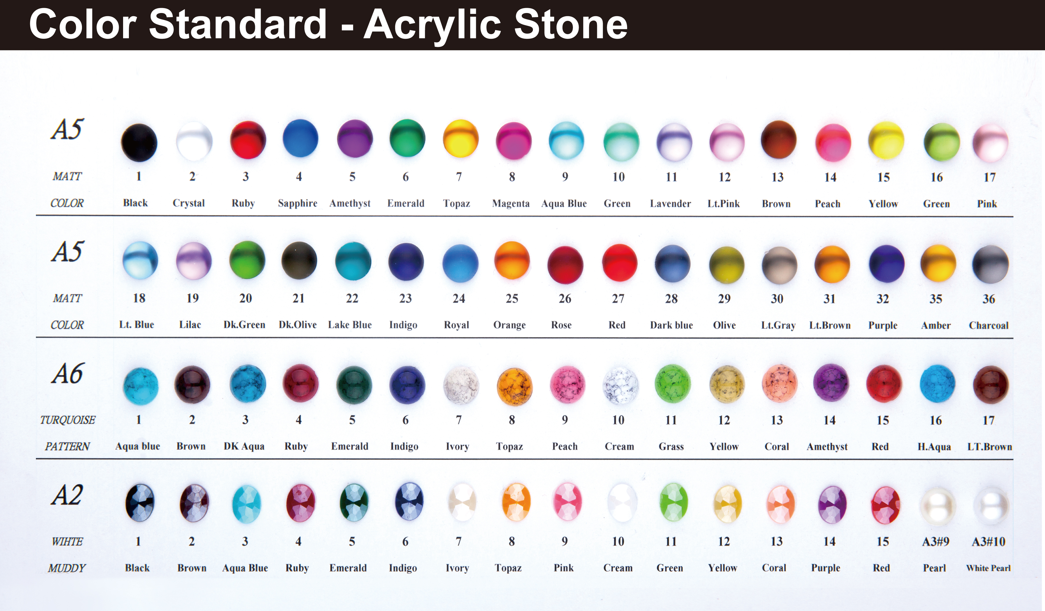 Tiêu chuẩn màu đá rhinestone-2